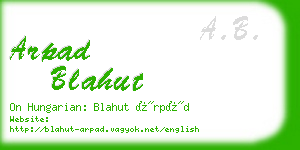 arpad blahut business card